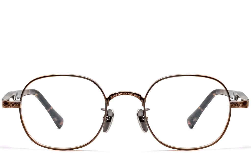 Lunettes de vue  ovales cuivre titane