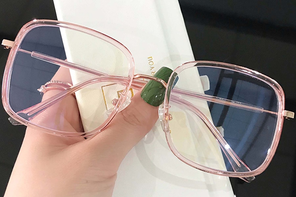 Lunettes de vue rectangulaires roses TR90
