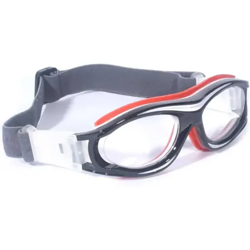 Lunettes de sport pour enfants, pour le cyclisme, le football et le basket-ball – Noir/Rouge