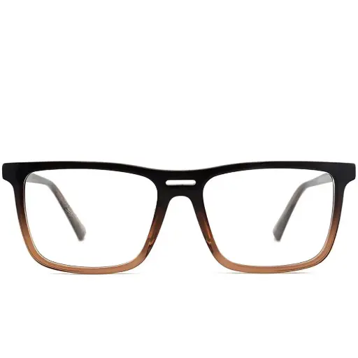 [BS2012-0369] Lunettes de vue  rectangulaires acétate marron
