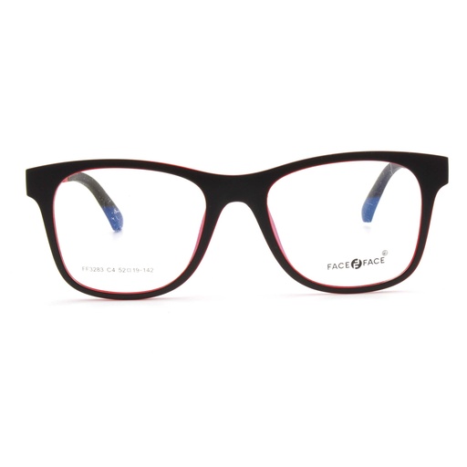 [FF3283 C4 52-19-142] Lunettes de vue femme FF3283 C4 52-19-142 avec clip - Rouge